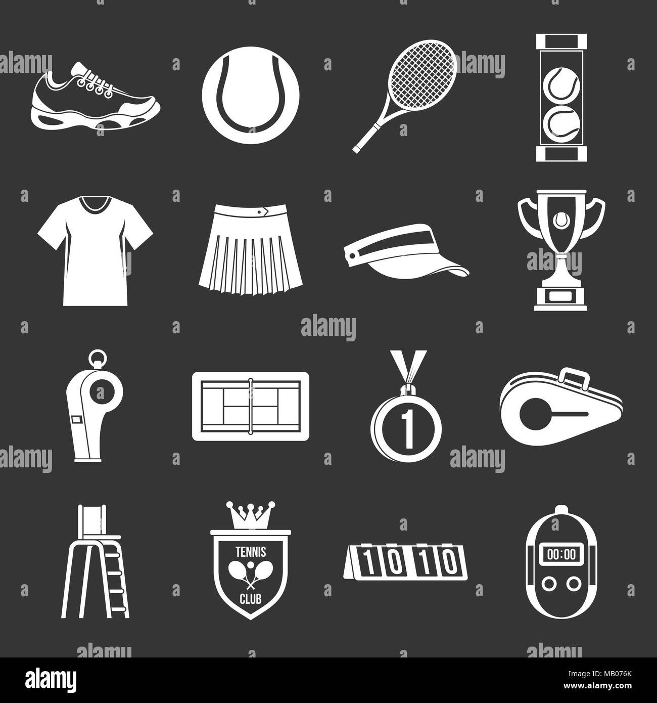 Icons set Tennis vecteur gris Illustration de Vecteur