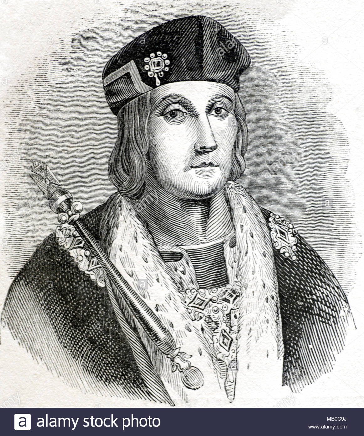 Le roi Henry VII, 1457 - 1509, a été roi d'Angleterre et Seigneur d'Irlande à partir de 1485 jusqu'à sa mort en 1509, premier monarque de la maison de Tudor, meubles anciens de l'illustration vers 1860 Banque D'Images