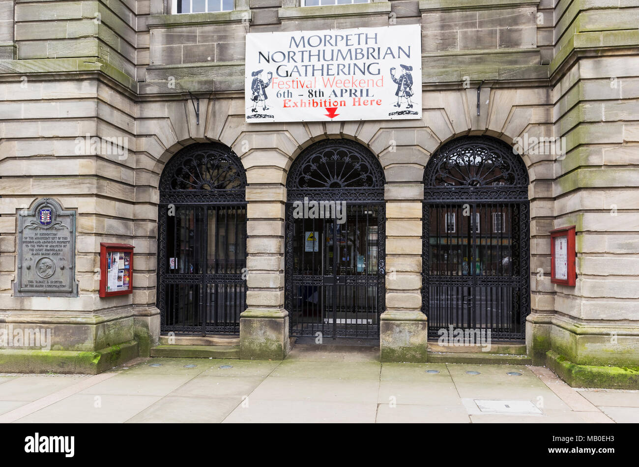 Morpeth mairie dans le Northumberland, au Royaume-Uni en vue de la 51e collecte de Northumbrie, trois jours de célébration de toutes les choses Northumbrian Banque D'Images