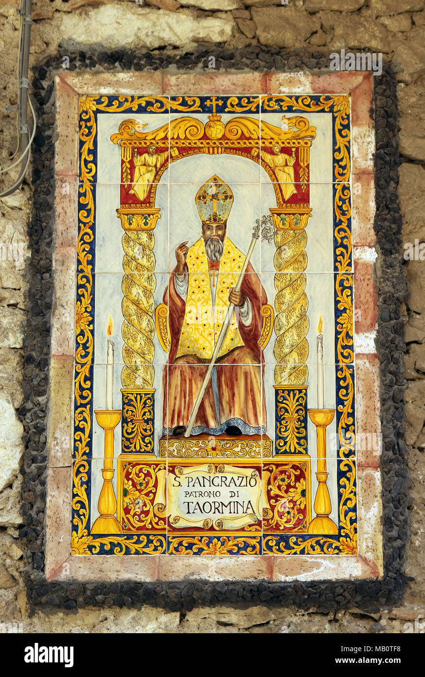San Pancrazio Saint Patron de Taormina Banque D'Images