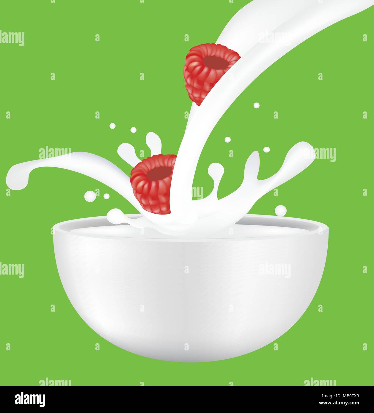 La framboise au lait splash. vector illustration Illustration de Vecteur