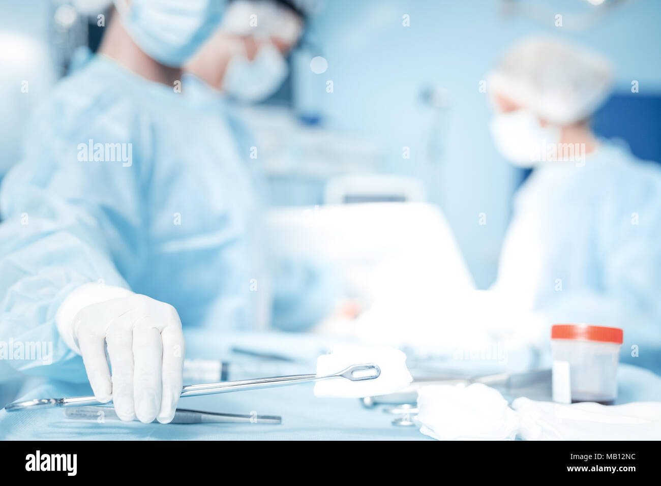 Focus sélectif d'un instrument de chirurgie Banque D'Images