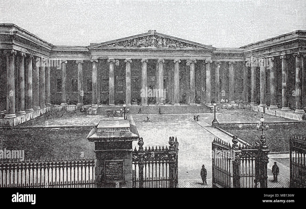 Britisches Museum London, England, 1848, le British Museum, situé dans la zone Bloomsbury de Londres, Royaume-Uni, est une institution publique dédiée à l'histoire humaine, l'art et la culture numérique, l'amélioration de la reproduction de l'original d'imprimer à partir de l'année 1895 Banque D'Images