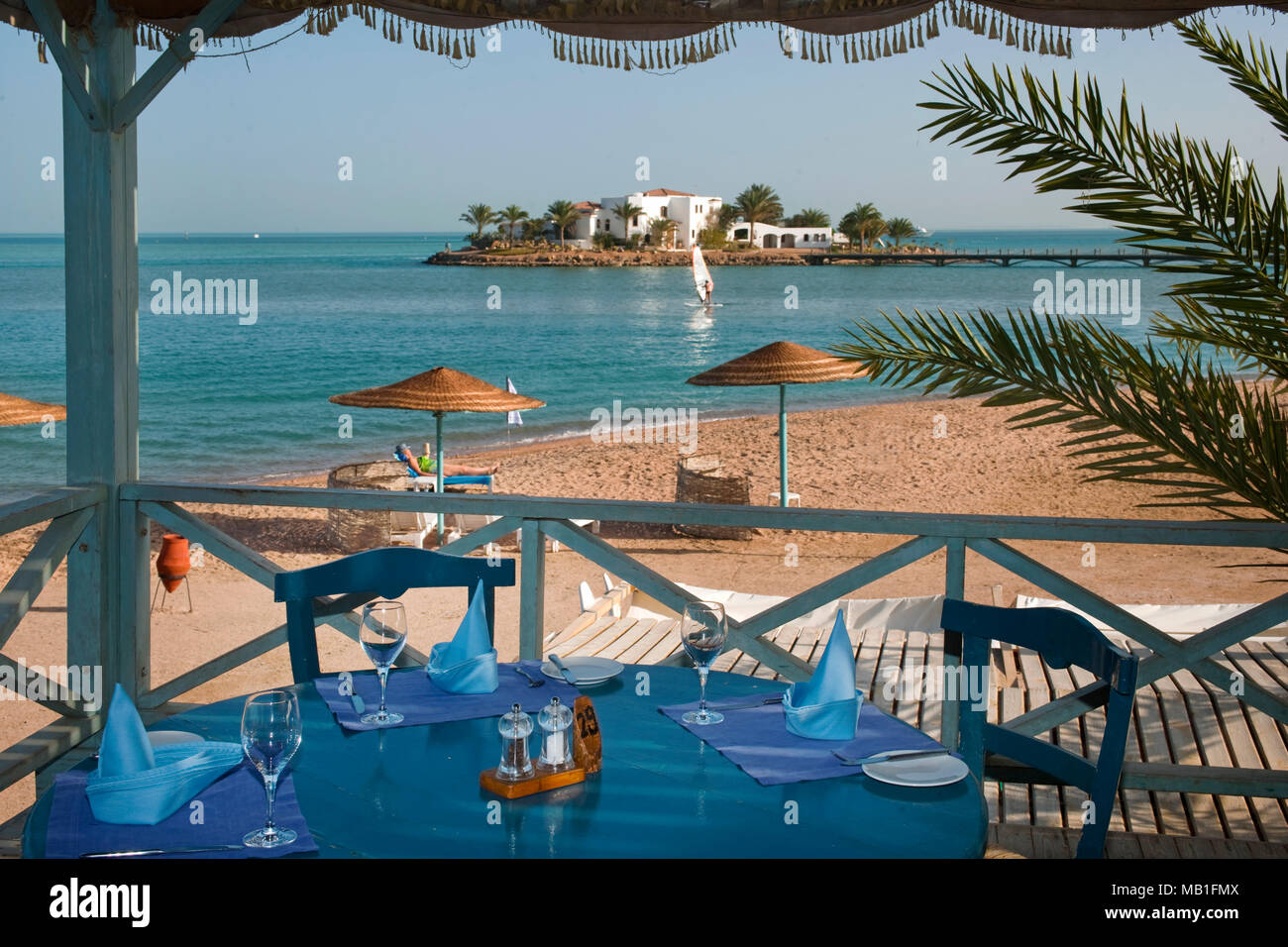 Aegypten, Kafr El Gouna, Restaurant im Mˆvenpick Resort & Spa Banque D'Images