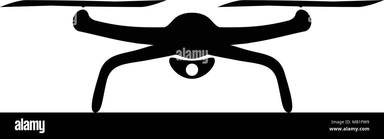 Vol Quadcopter - drone photo et vidéo symbole icône Illustration de Vecteur