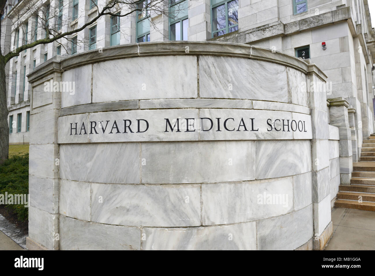 Entrée de l'École de médecine de Harvard, Boston, MA Banque D'Images