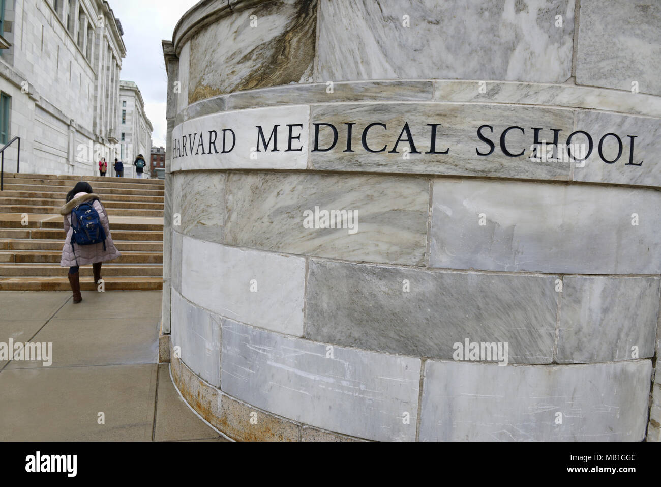 Entrée de l'École de médecine de Harvard, Boston, MA Banque D'Images