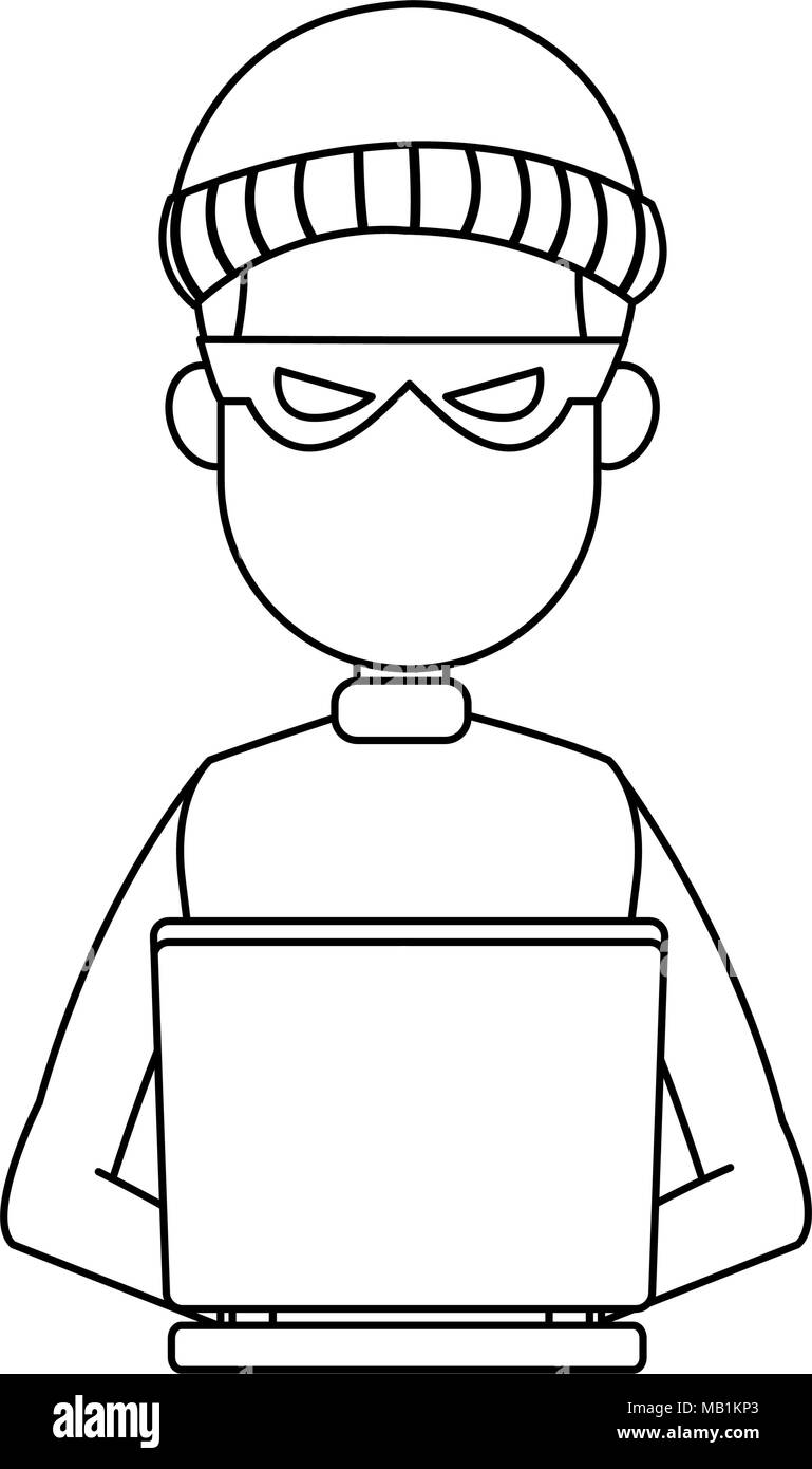 La recherche sur l'ordinateur portable Hacker Illustration de Vecteur