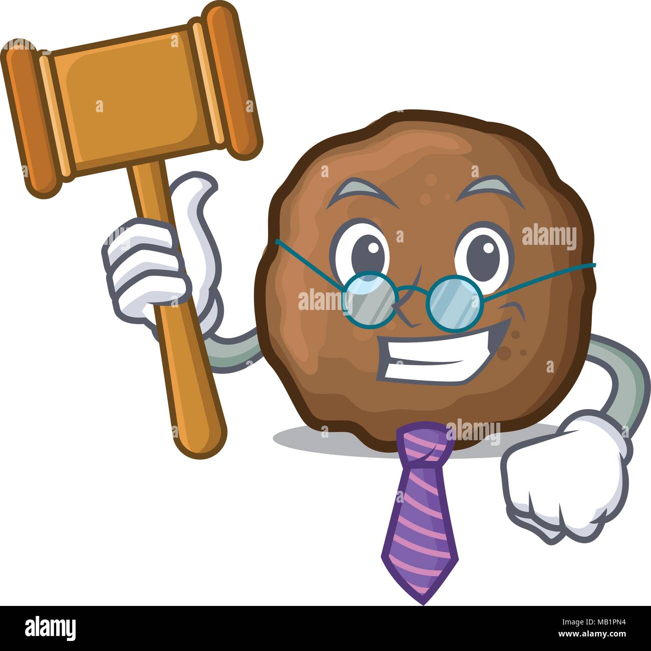 Meatball juge mascot cartoon style Illustration de Vecteur