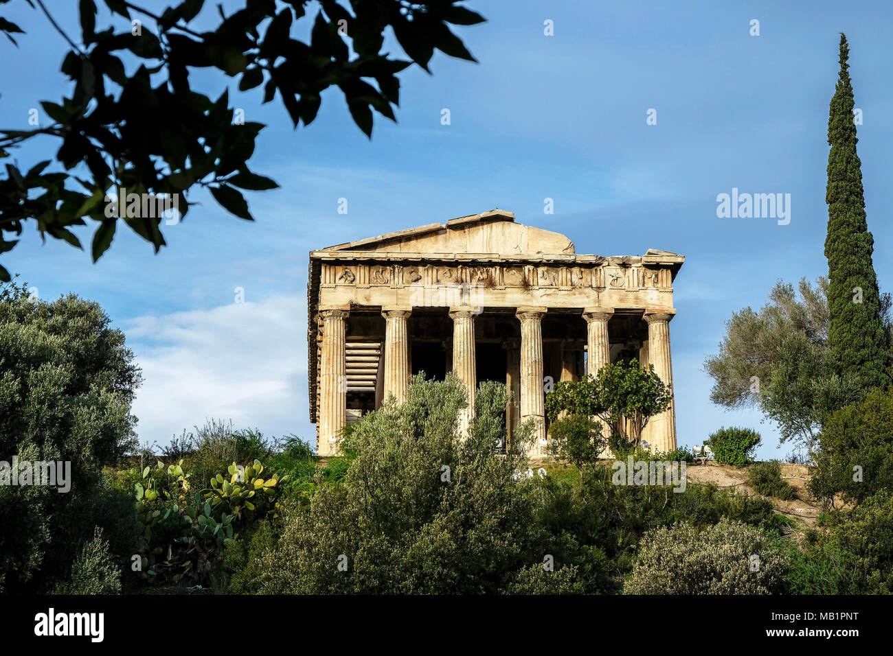 Temple d'Herphaesus dans l'ancienne Agora à Athènes, Grèce. Banque D'Images