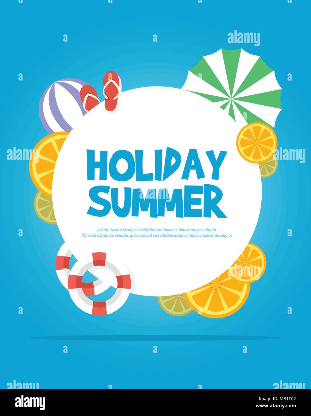 Conception de l'affiche de la fête de l'été Vacances Image Vectorielle  Stock - Alamy
