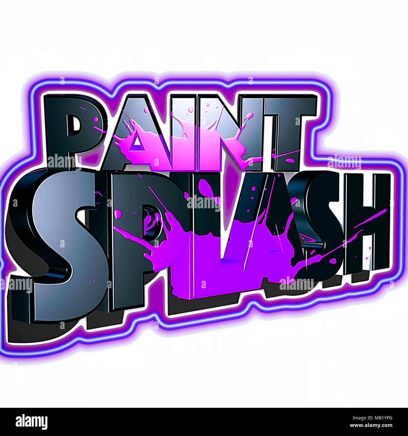 Splash de peinture Texte .. L'illustration. Le point de droit. Banque D'Images