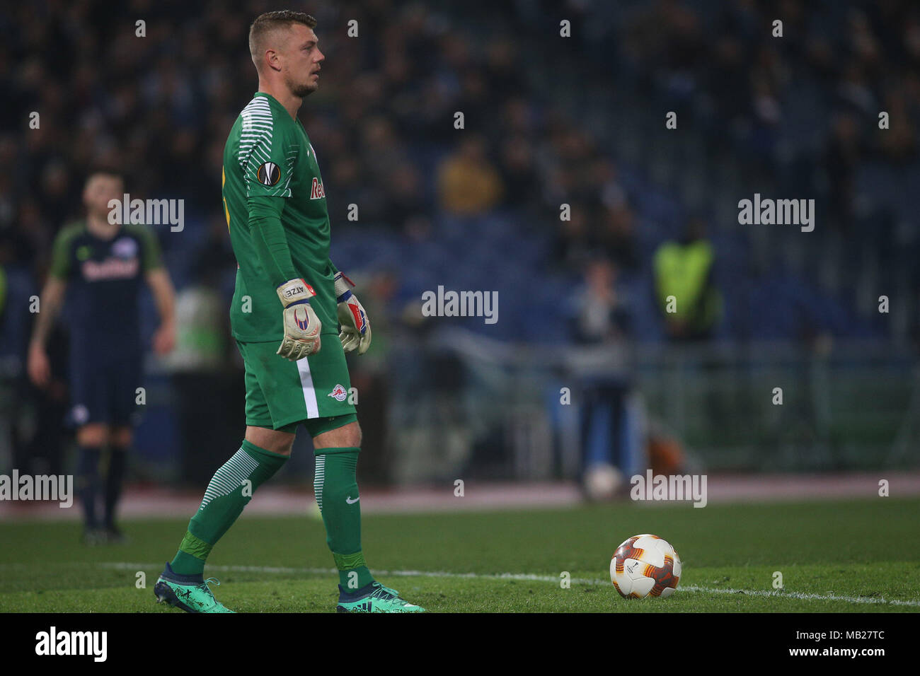 05.04.2018. Stadio Olimpico, Rome, Italie. Ligue de l'Uefa SS Lazio vs FC Salzburg. WALKE en action pendant le match S.S. Lazio vs Salzburg au Stadio Olimpico à Rome. Banque D'Images