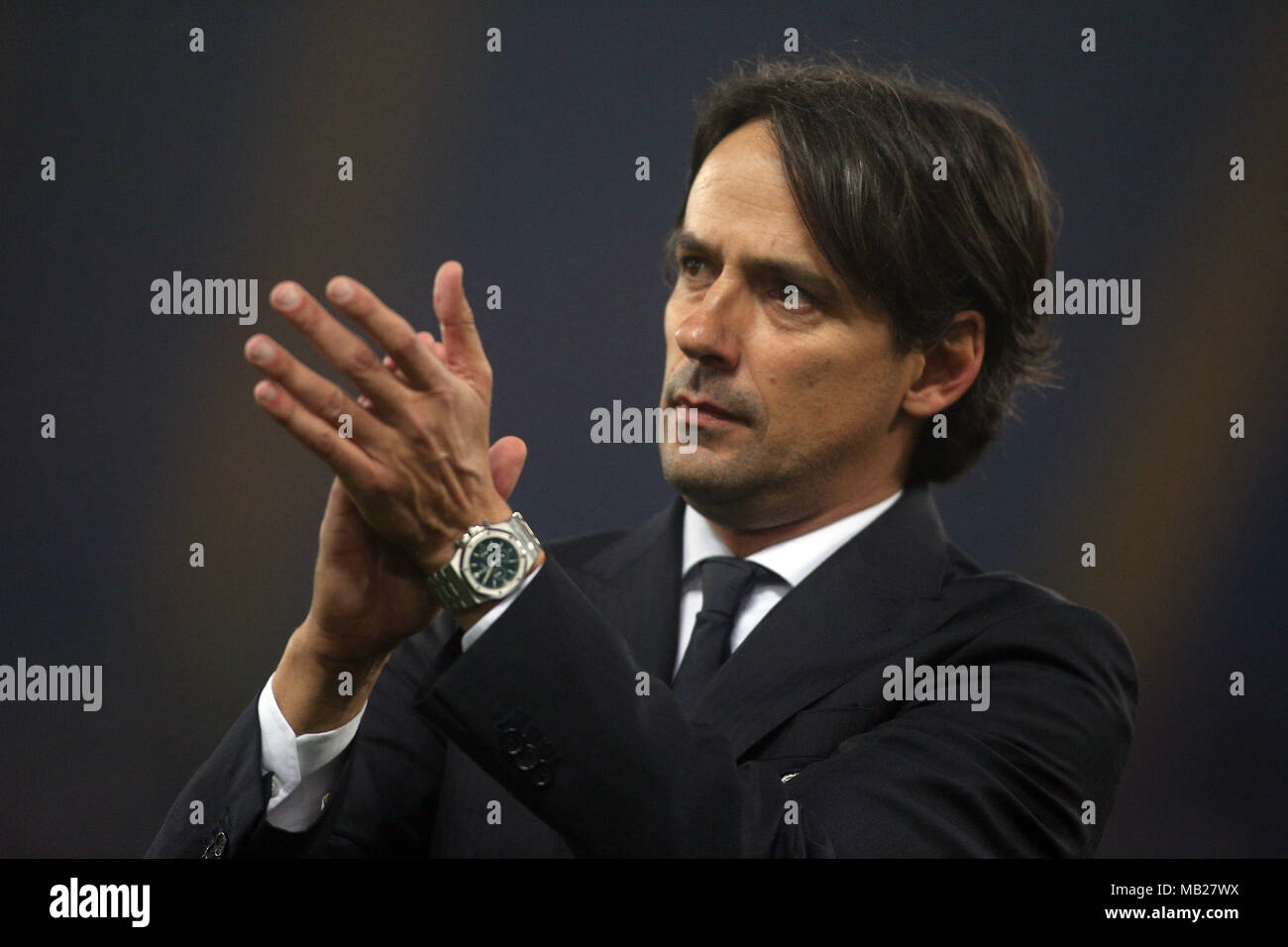 05.04.2018. Stadio Olimpico, Rome, Italie. Ligue de l'Uefa SS Lazio vs FC Salzbourg. en action pendant le match S.S. Lazio vs Salzburg au Stadio Olimpico à Rome. Banque D'Images