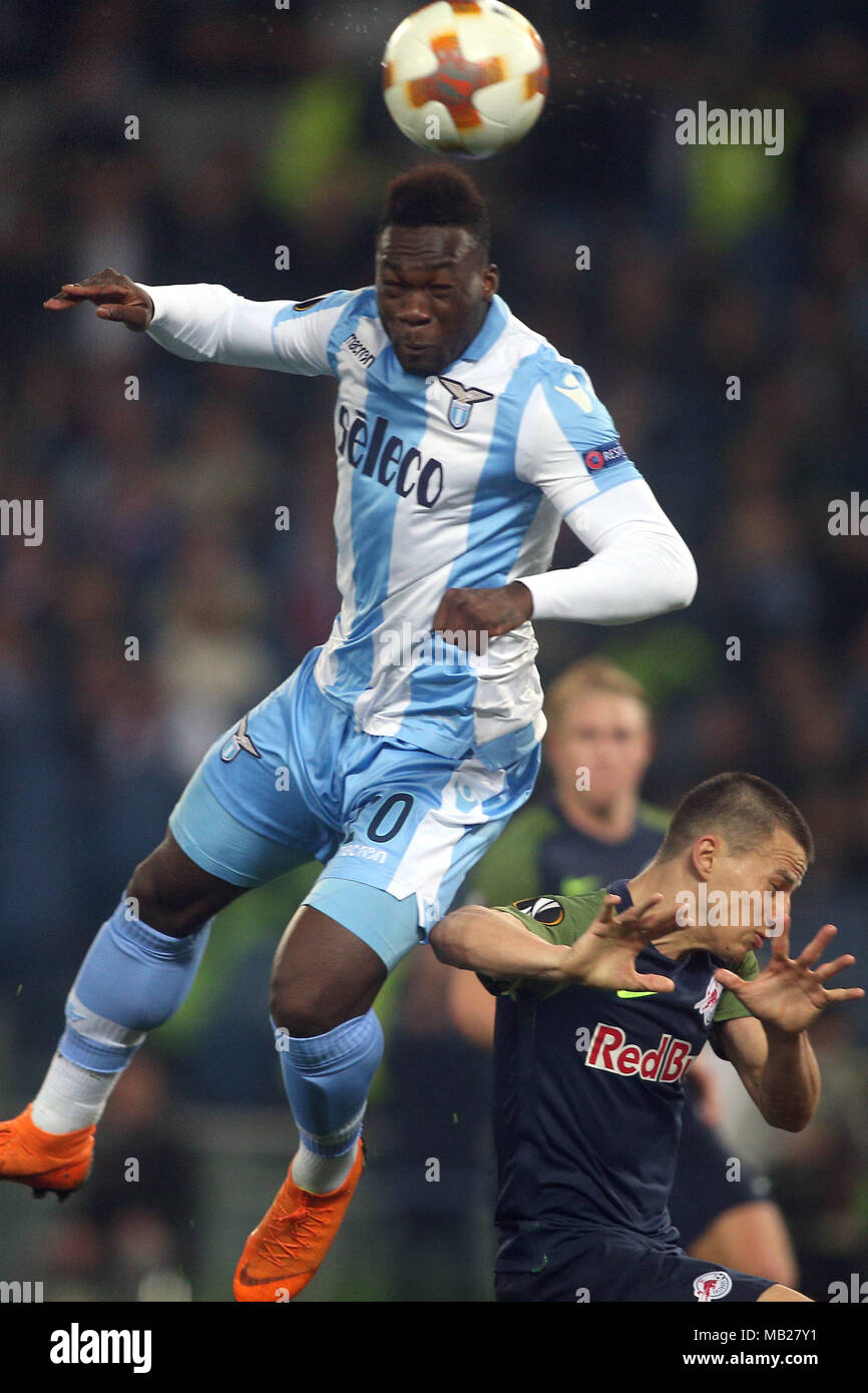 05.04.2018. Stadio Olimpico, Rome, Italie. Ligue de l'Uefa SS Lazio vs FC Salzburg. FELIPE CAICEDO (LAZ) en action pendant le match S.S. Lazio vs Salzburg au Stadio Olimpico à Rome. Banque D'Images