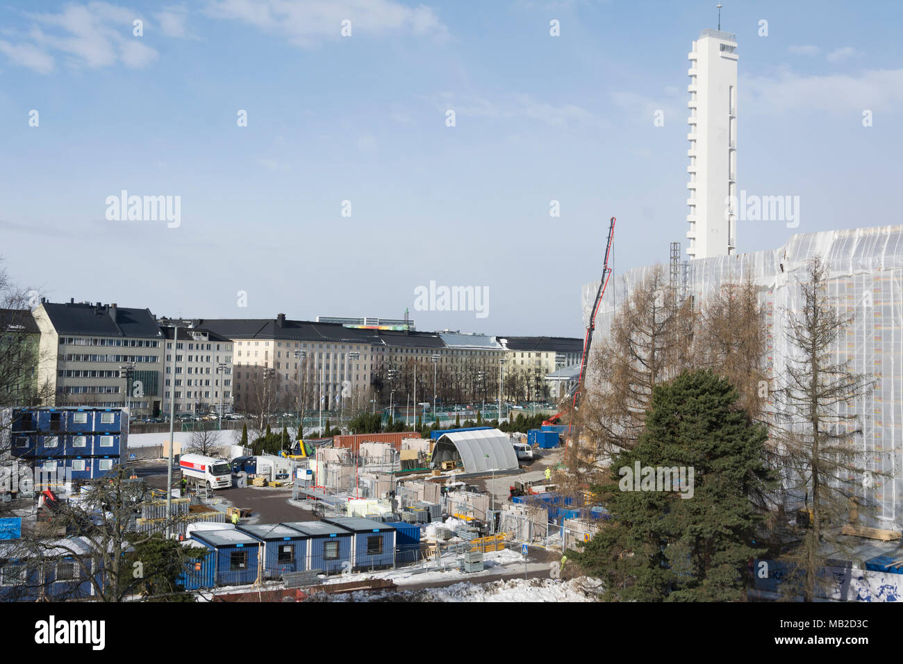 Le stade olympique d'Helsinki est en cours de rénovation à Helsinki, en Finlande Banque D'Images