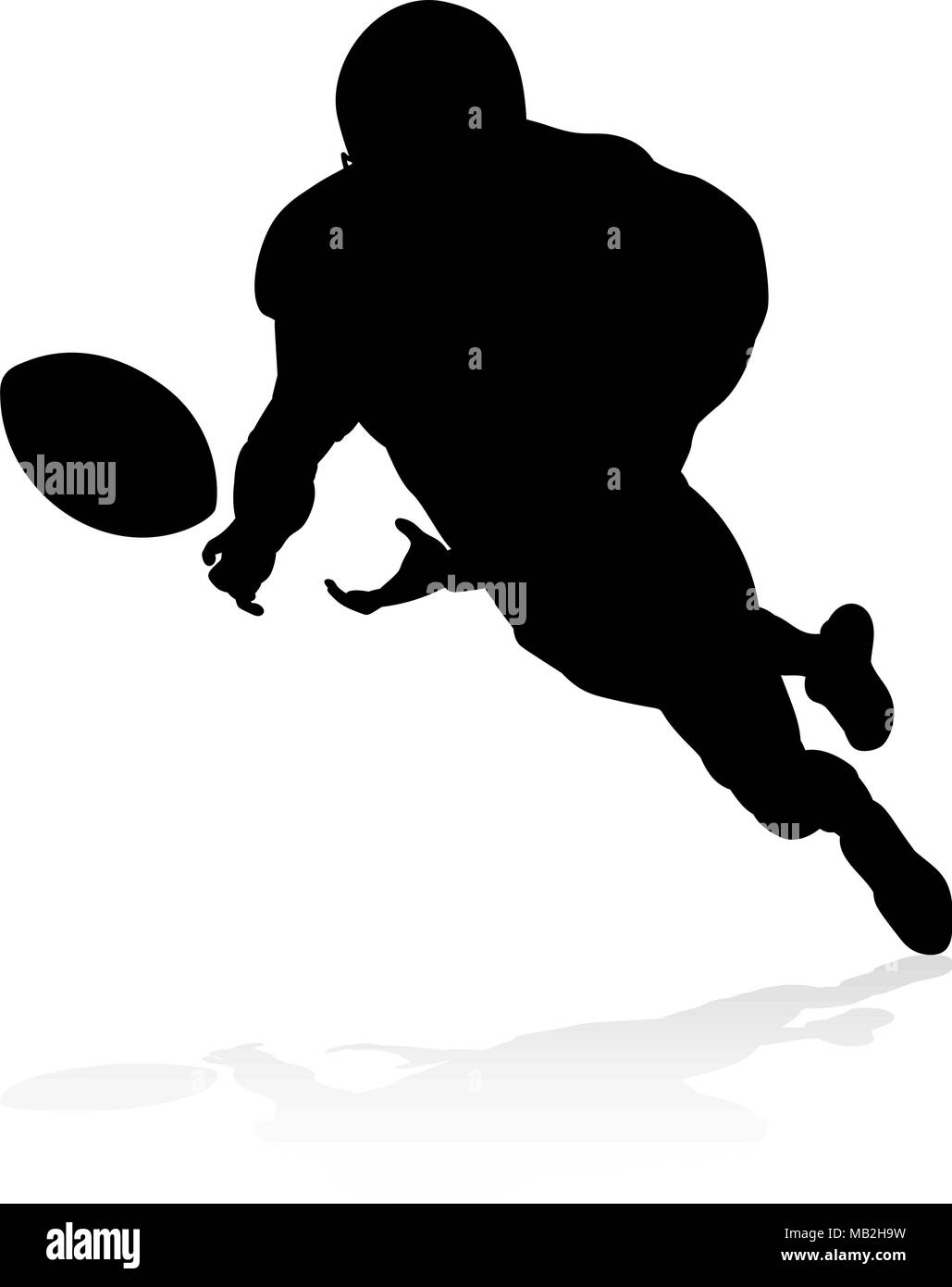 Silhouette American Football Player Illustration de Vecteur