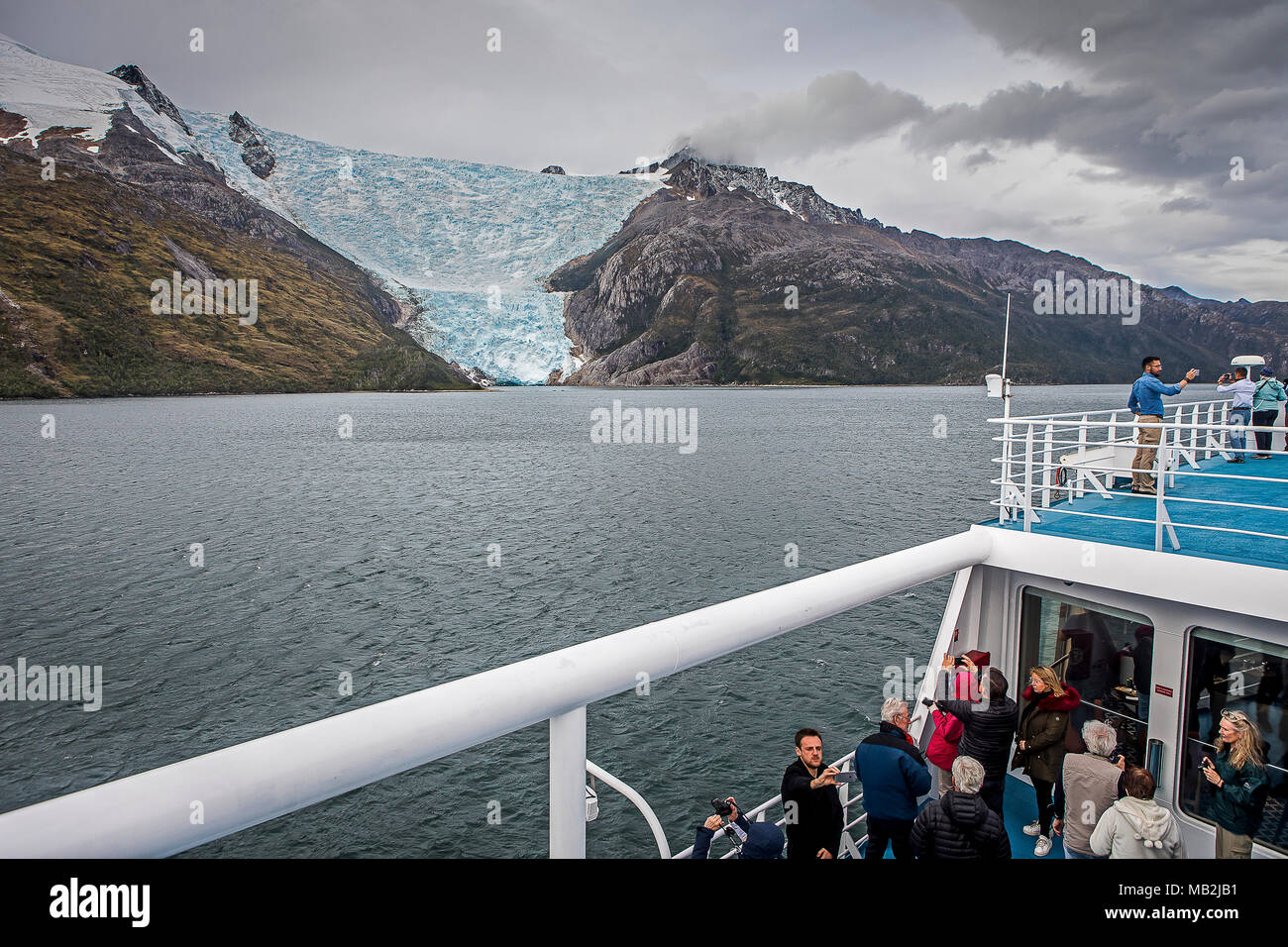 Italia, l'Avenue des glaciers les glaciers de Ventus en bateau de croisière, PN Alberto de Agostini, la Terre de Feu, Patagonie, Chili Banque D'Images