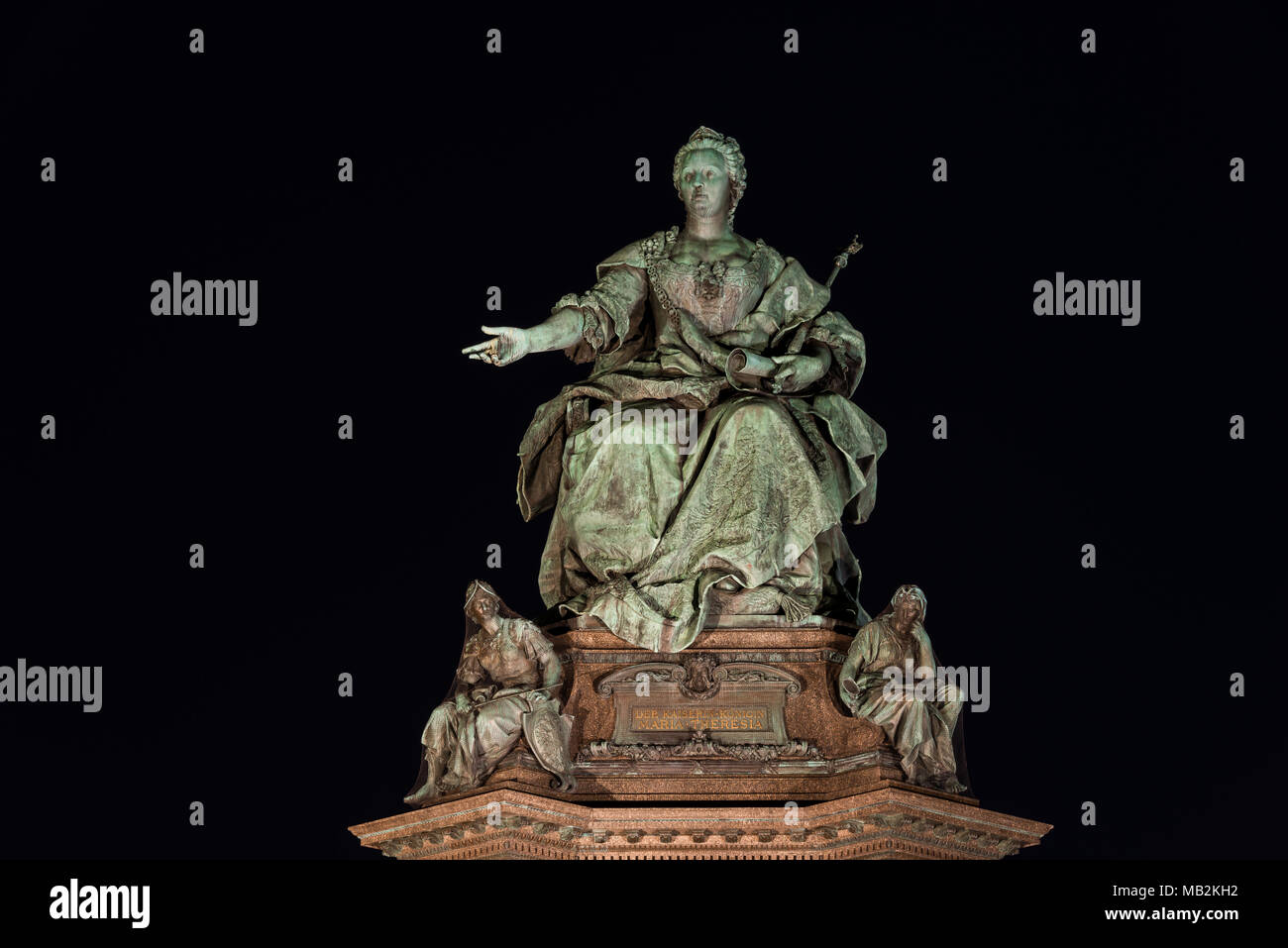 Maria Theresia Denkmal bei nacht Banque D'Images