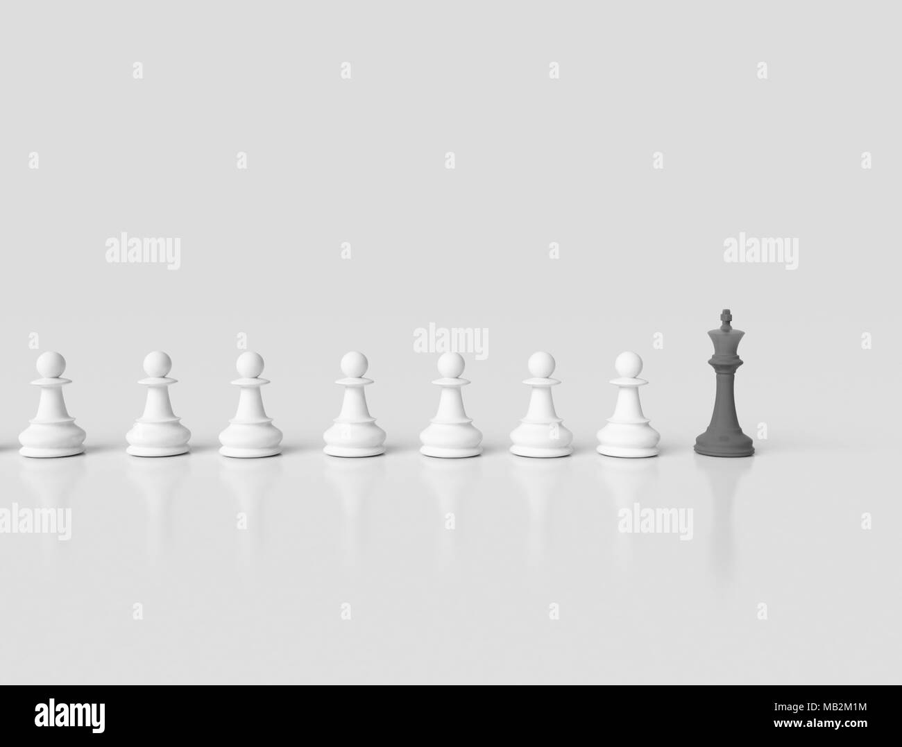Roi d'échecs rouge principaux pions blancs business concept Banque D'Images