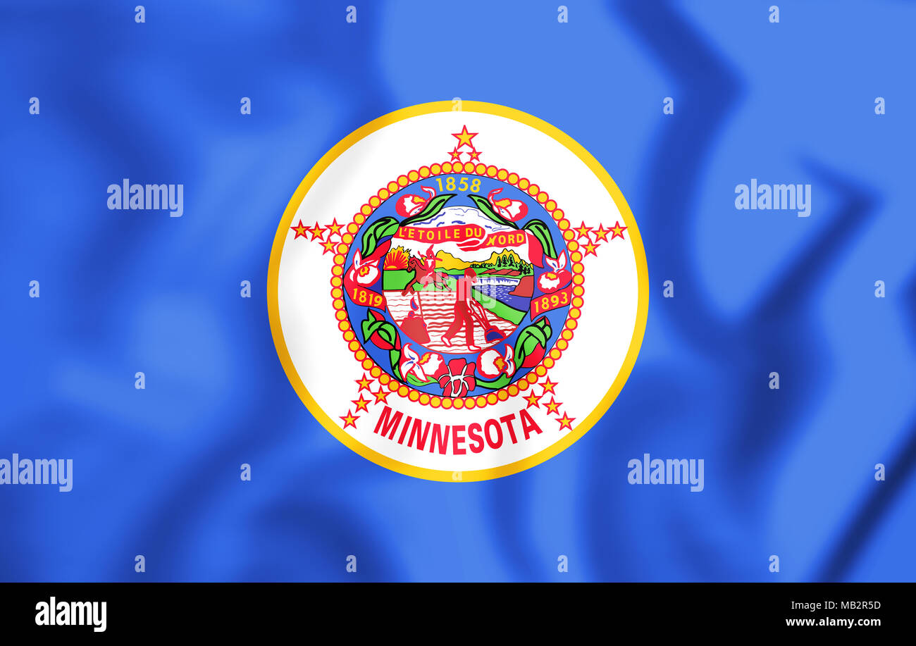 Pavillon 3D du Minnesota, USA. 3D Illustration. Banque D'Images