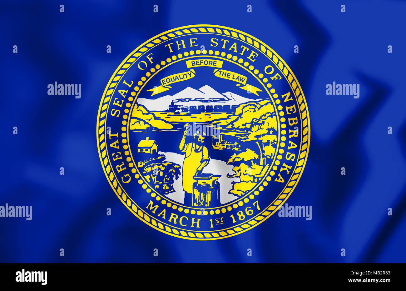 3D'un drapeau du Nebraska, USA. 3D Illustration. Banque D'Images
