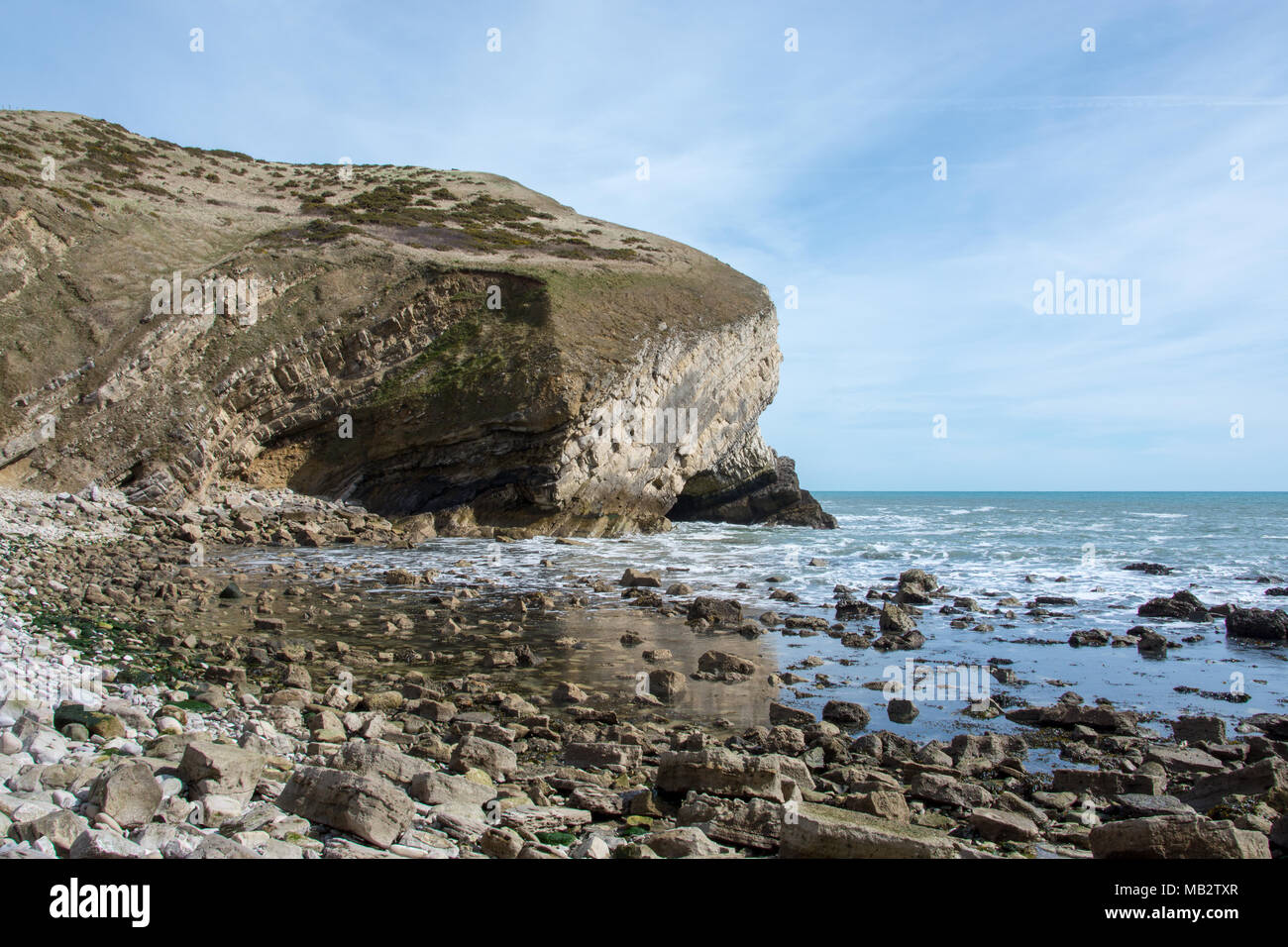 Tyneham Pondfield Cove village, près de Purbeck, Dorset, Royaume-Uni Banque D'Images