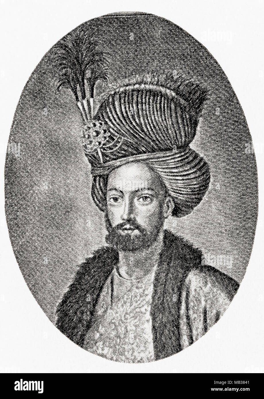 Sultan Hussein aka Soltan Soltan ou Hosayn Hosein, 1668 - 1726. Shah safavide d'Iran (Perse). L'histoire de Hutchinson de l'ONU, publié 1915 Banque D'Images