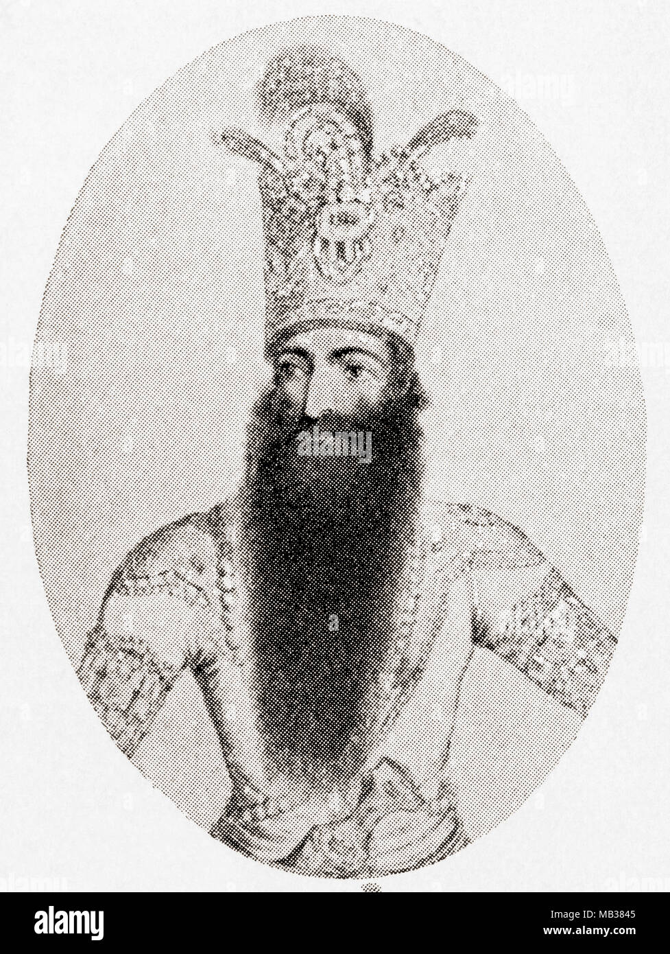 Fath-Ali Shah Qajar, aka Fathalishah, Fathali Shah, Fath Ali Shah, 1772 - 1834. Deuxième Shah Qajar (empereur) d'Iran. L'histoire de Hutchinson de l'ONU, publié 1915 Banque D'Images