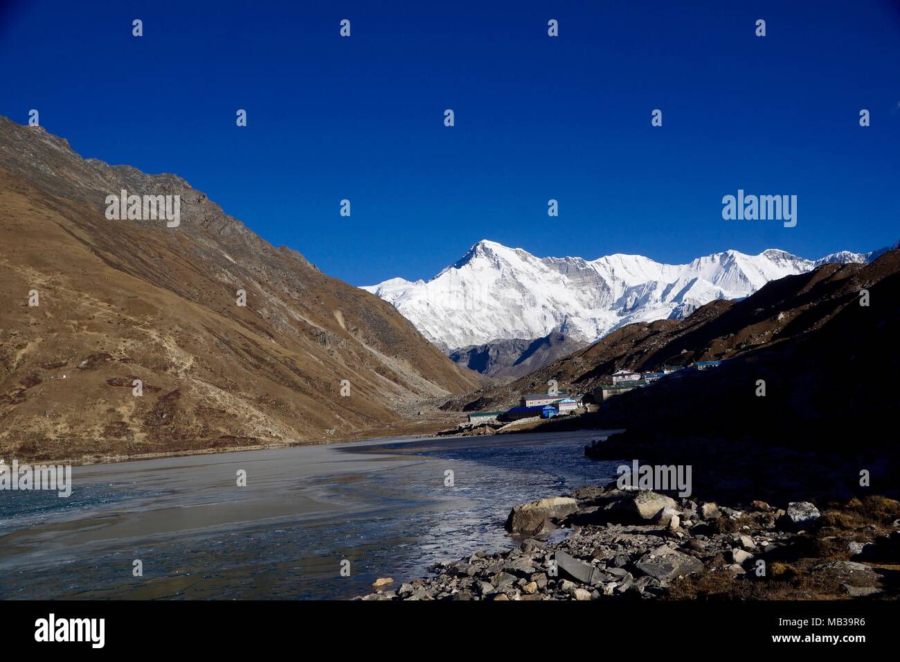 Les lacs Gokyo et les montagnes de l'Himalaya au Népal Banque D'Images