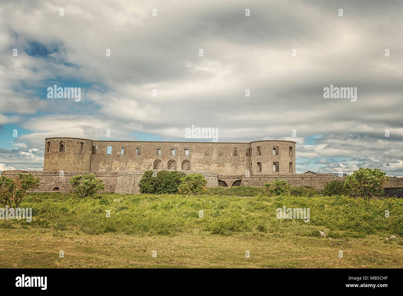 Château de Borgholm sur Oland, Sweden, est aujourd'hui qu'une ruine de la forteresse qui a été construit dans la deuxième moitié du 13e siècle et reconstruit plusieurs ti Banque D'Images