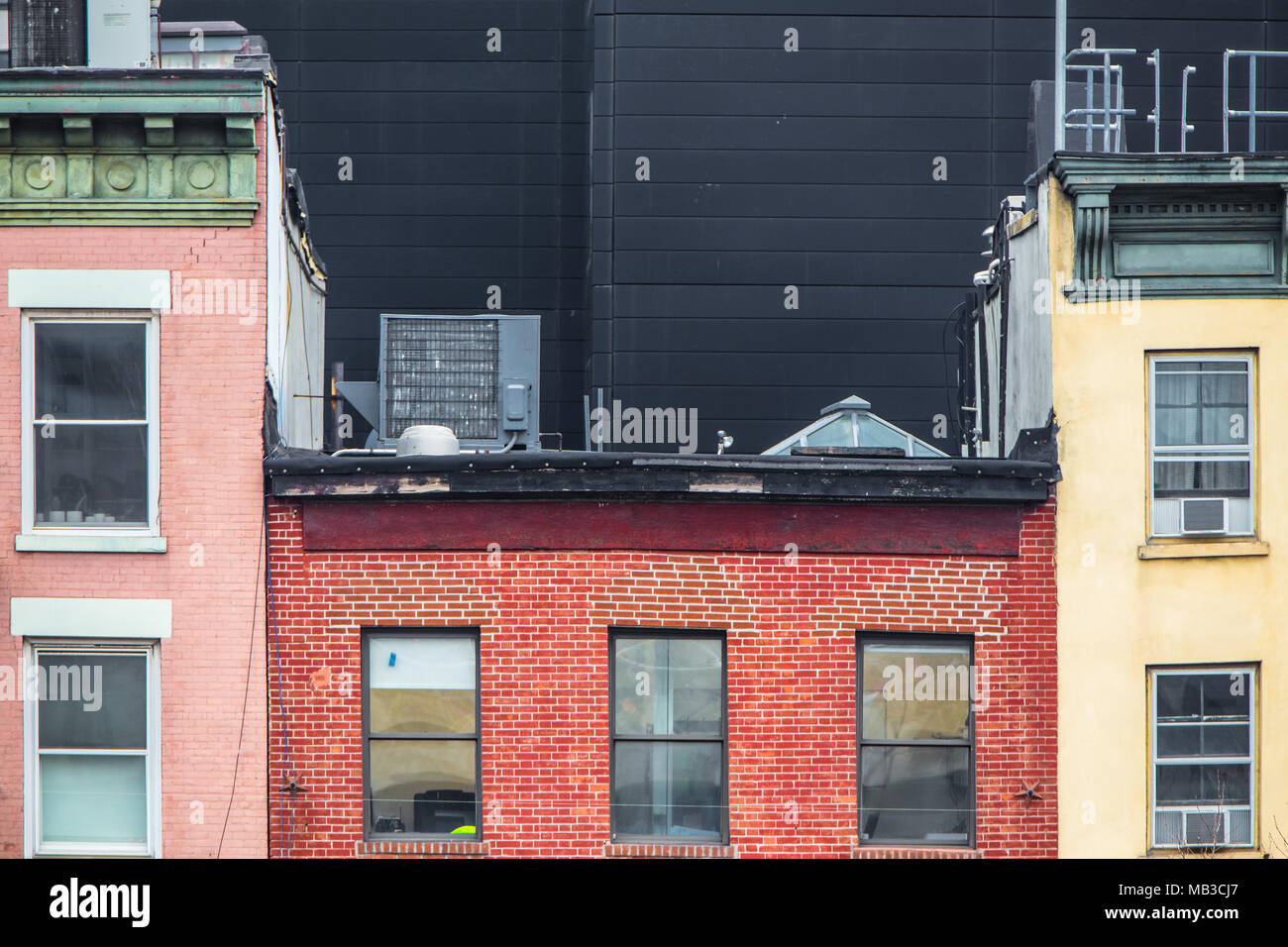 New York Ville paysage urbain de bâtiments colorés à Chelsea Manhattan Banque D'Images