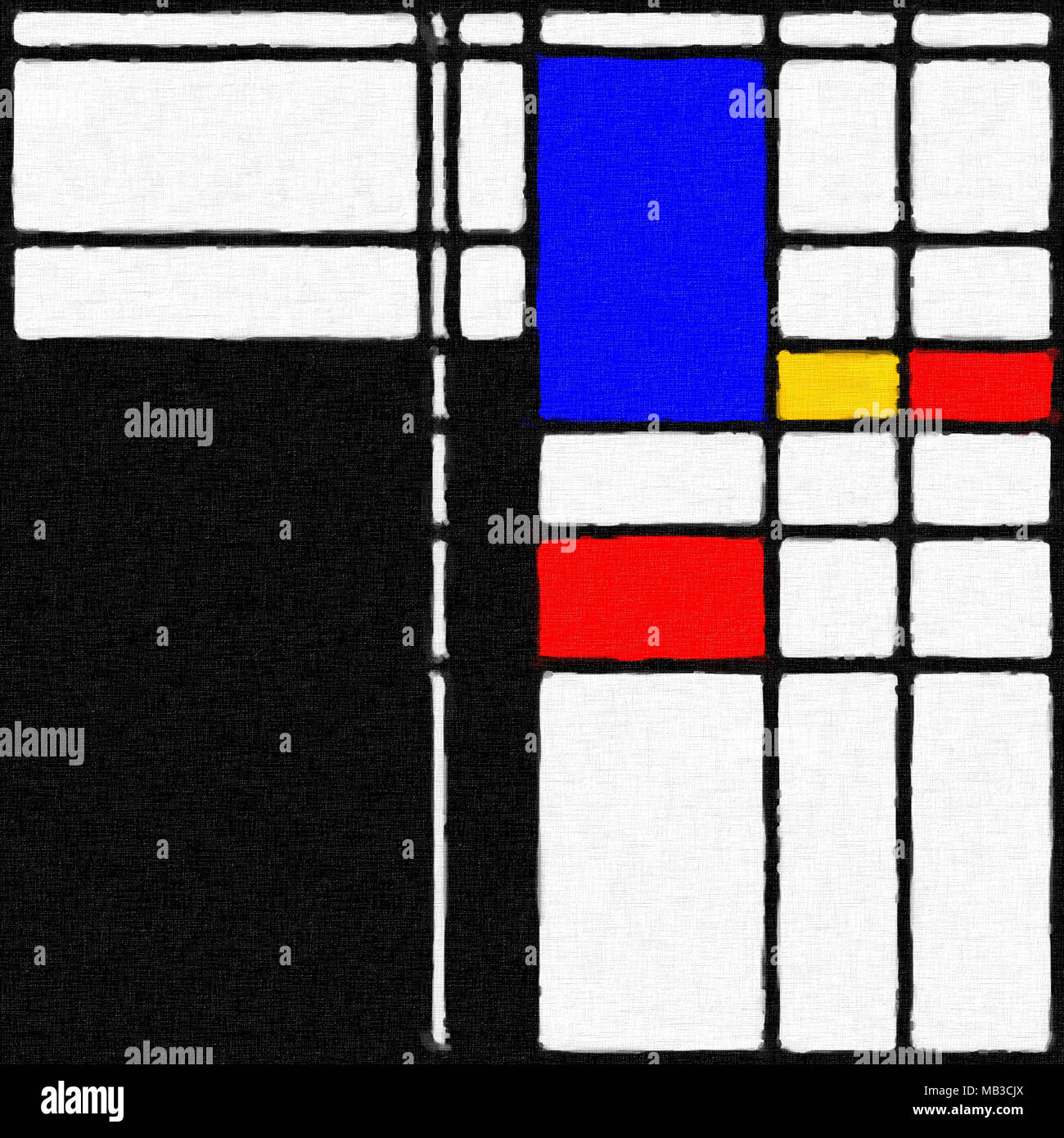 Résumé de peinture numérique moderne dans le style de Piet Mondrian, modèle sans couture Banque D'Images