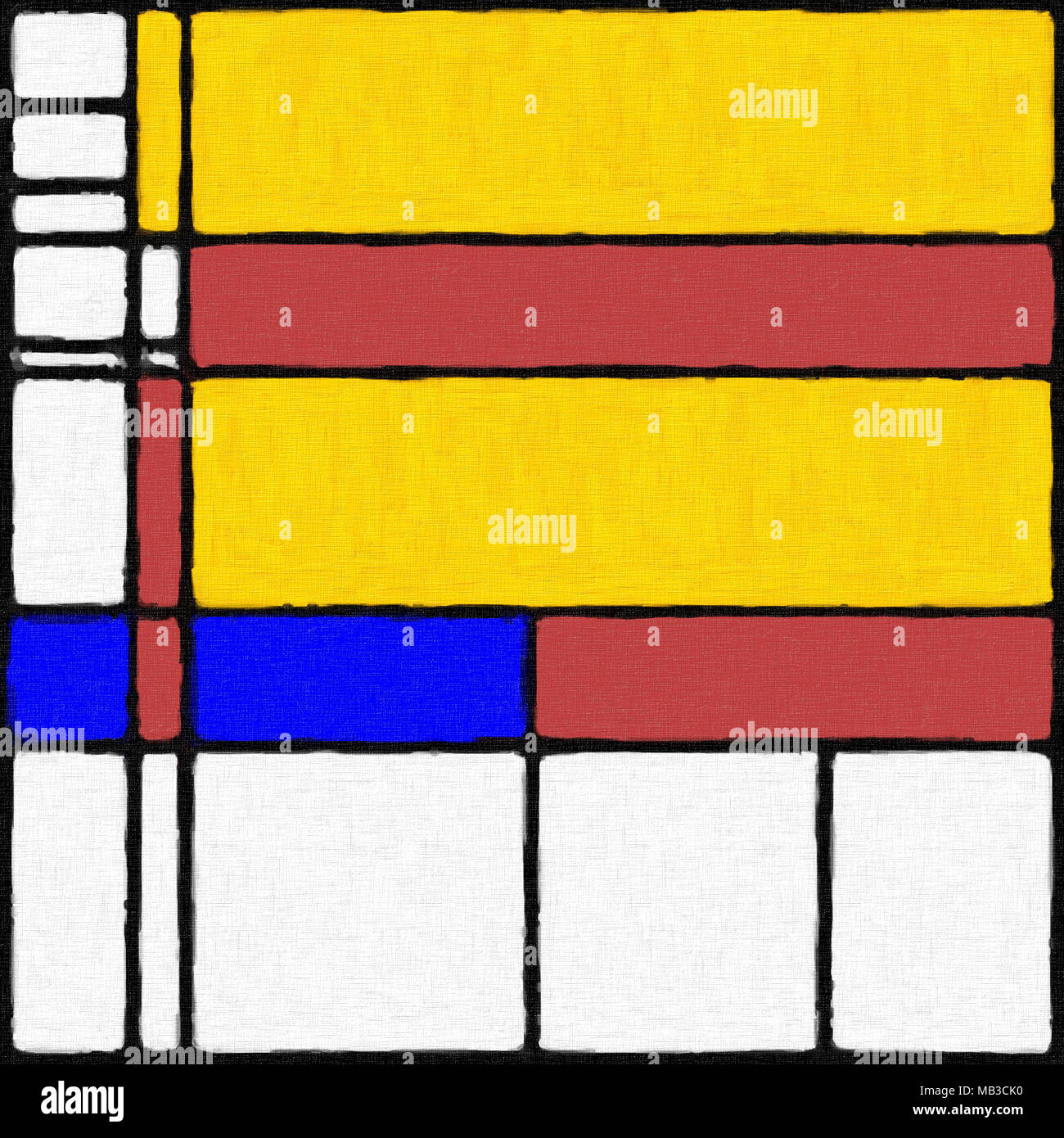 Résumé de peinture numérique moderne dans le style de Piet Mondrian, modèle sans couture Banque D'Images
