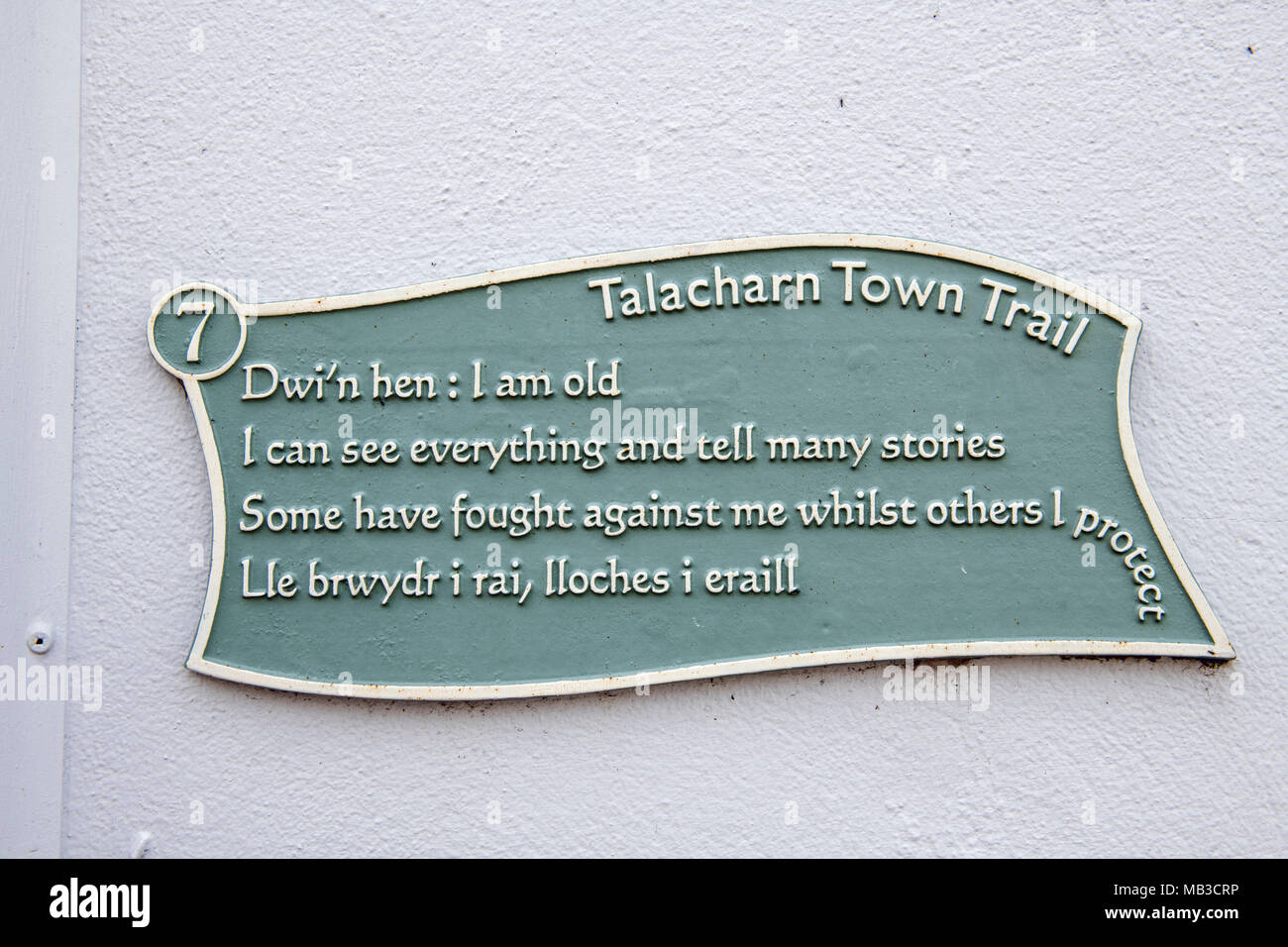 Plaques poétiques autour du village de Carmarthenshire Carmarthen Banque D'Images