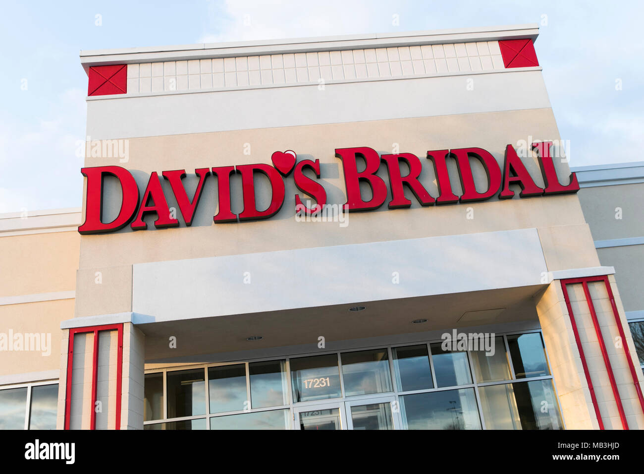 Une suite nuptiale de David sur le logo d'un magasin de vente au détail/de Hagerstown, Maryland le 5 avril 2018. Banque D'Images