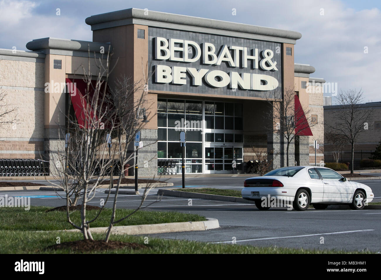 Un Bed Bath & Beyond vu le logo sur un magasin de détail/de Hagerstown, Maryland le 5 avril 2018. Banque D'Images