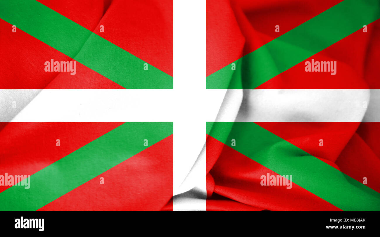 3D'un drapeau du pays Basque. 3D Illustration. Banque D'Images