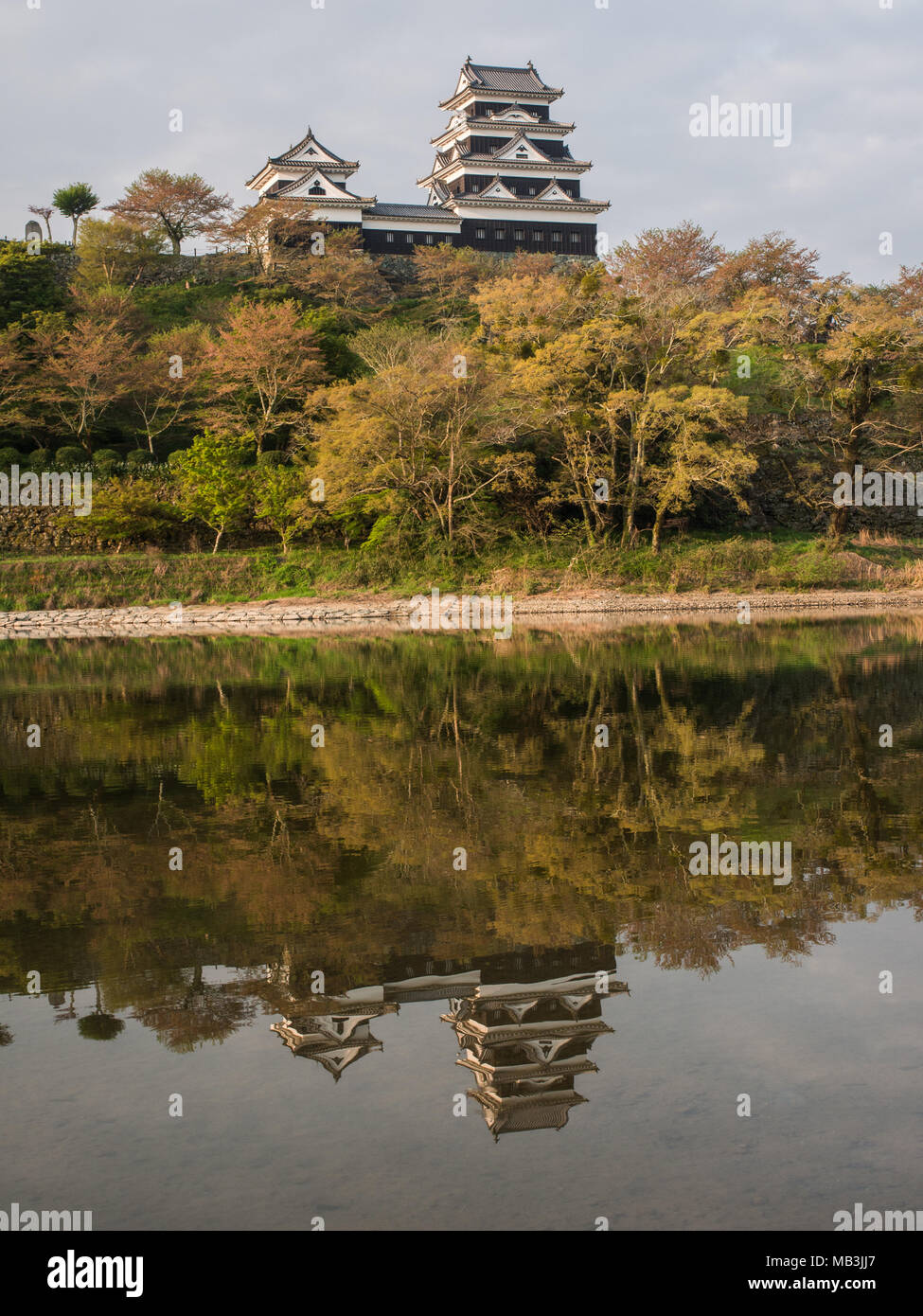 Château de Hijikawa Ozu Ozu, rivière, Ehime, Shikoku, Japon Banque D'Images
