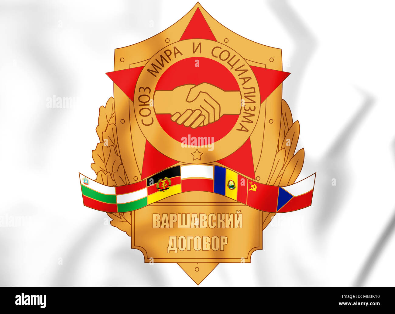 Emblème de la pacte de Varsovie. 3D Illustration. Banque D'Images