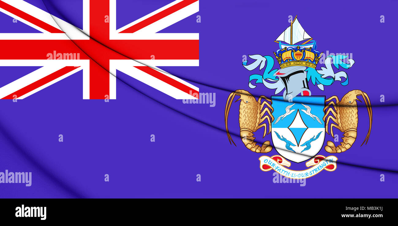 3D Drapeau de l'archipel Tristan da Cunha. 3D Illustration. Banque D'Images