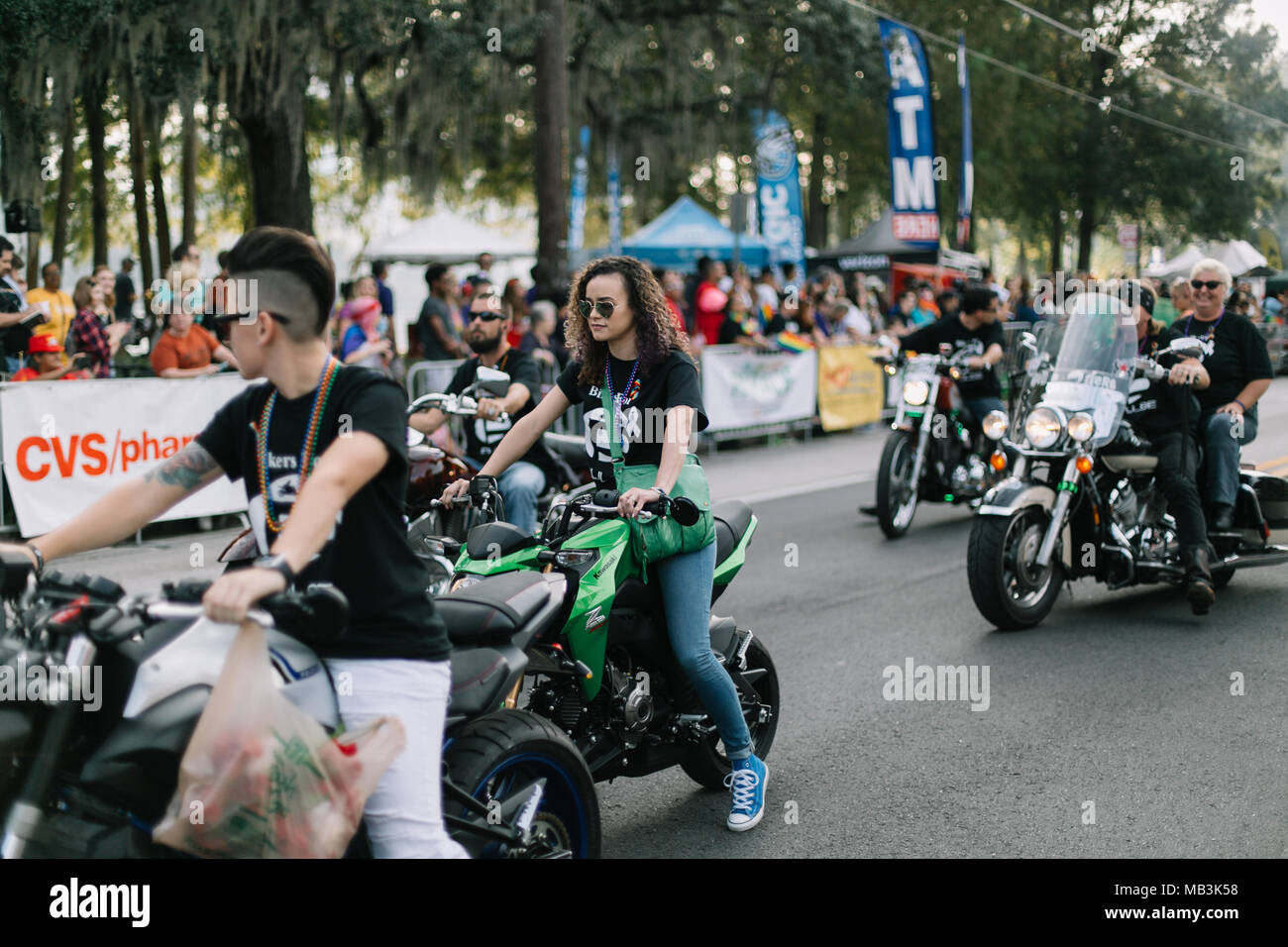 Les motards pour mars d'impulsions à Orlando Pride Parade (2016). Banque D'Images