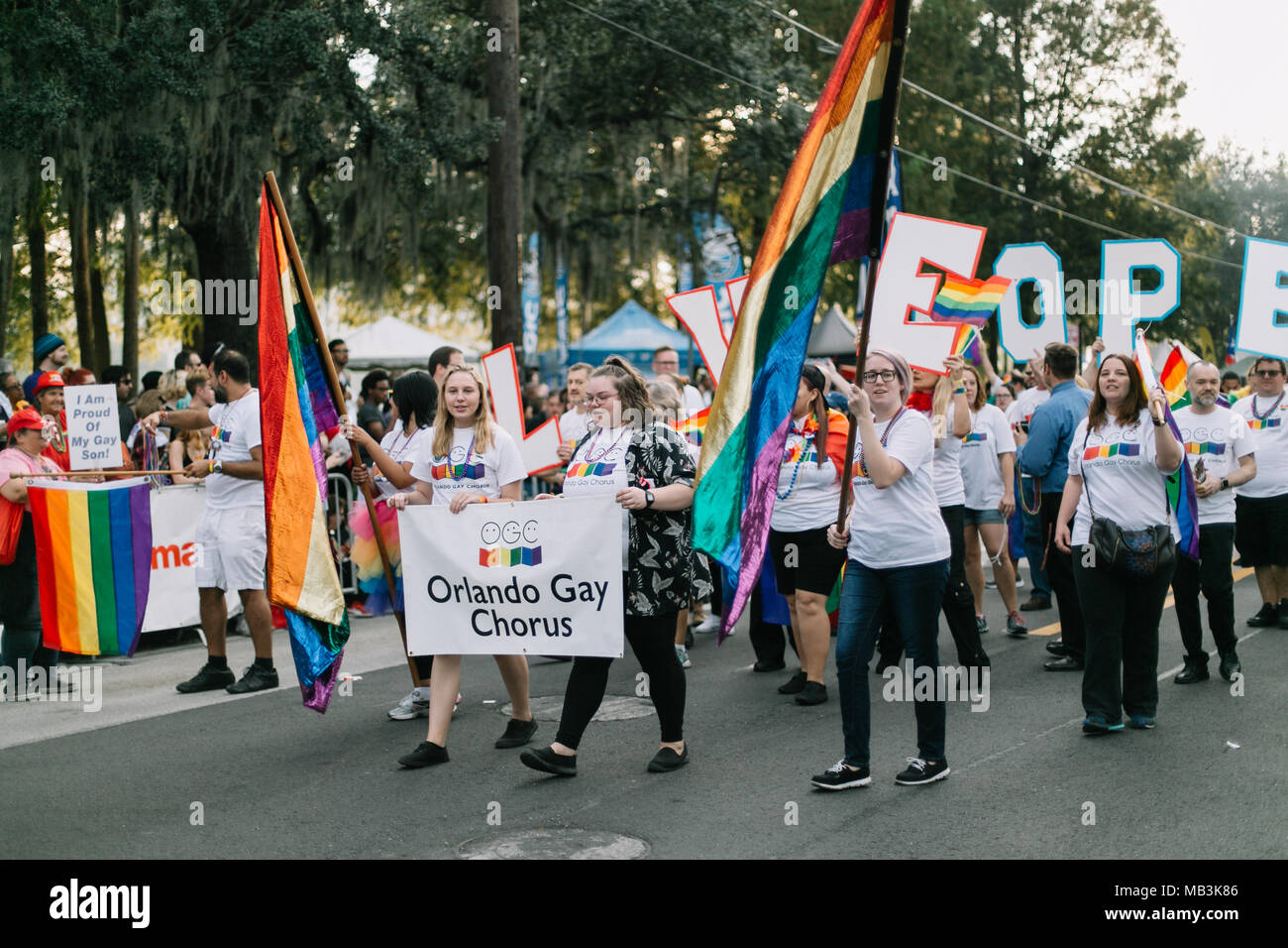 Gay Chorus at Orlando Orlando Pride Parade (2016). Banque D'Images