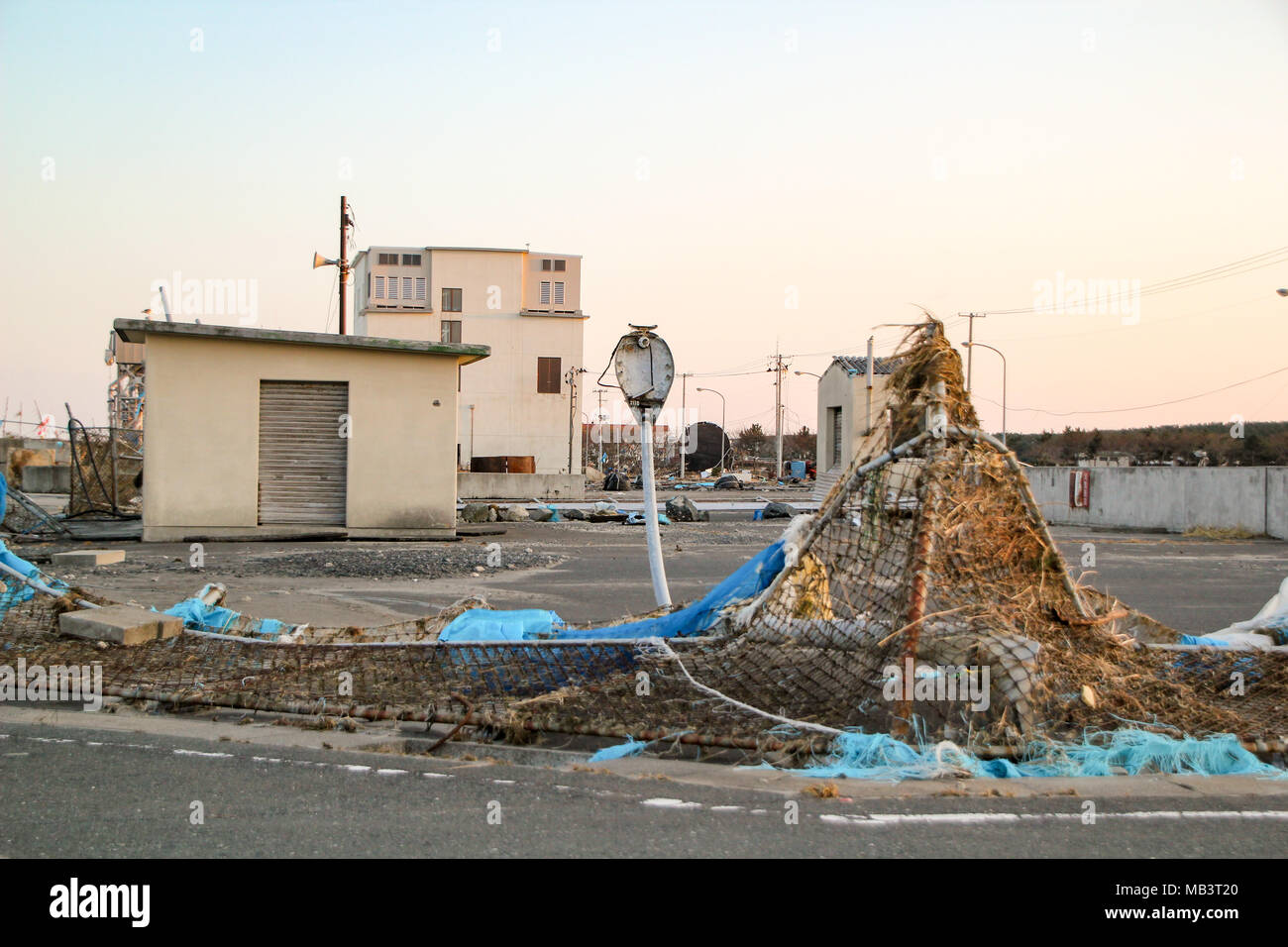 Destruction du tsunami Tohoku Japon Mars 2011 Banque D'Images