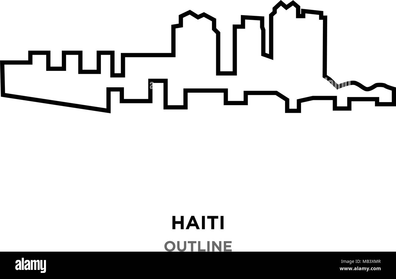 Haïti contours sur fond blanc Illustration de Vecteur