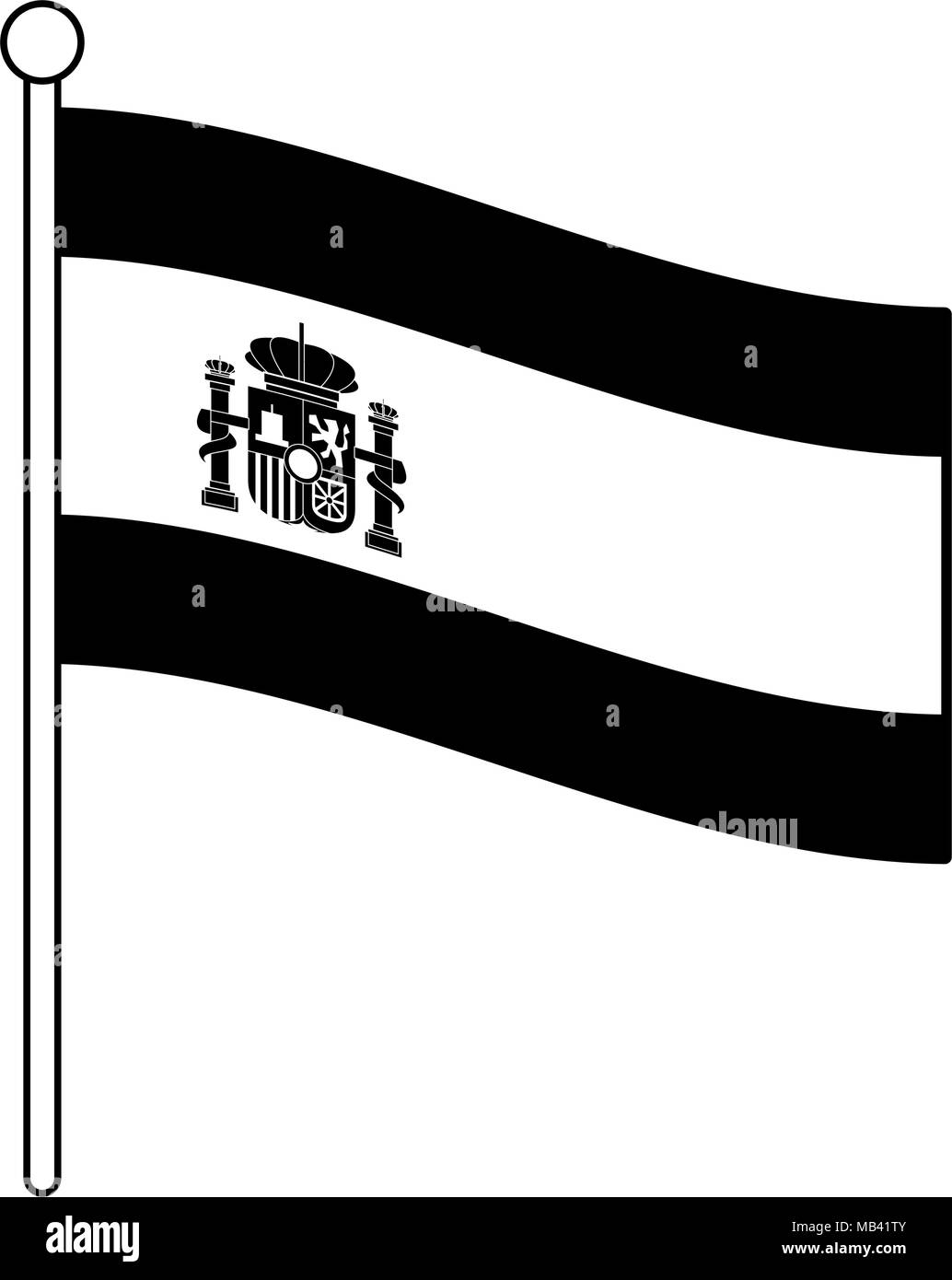 Symbole du drapeau de l'espagne Banque d'images noir et blanc - Alamy