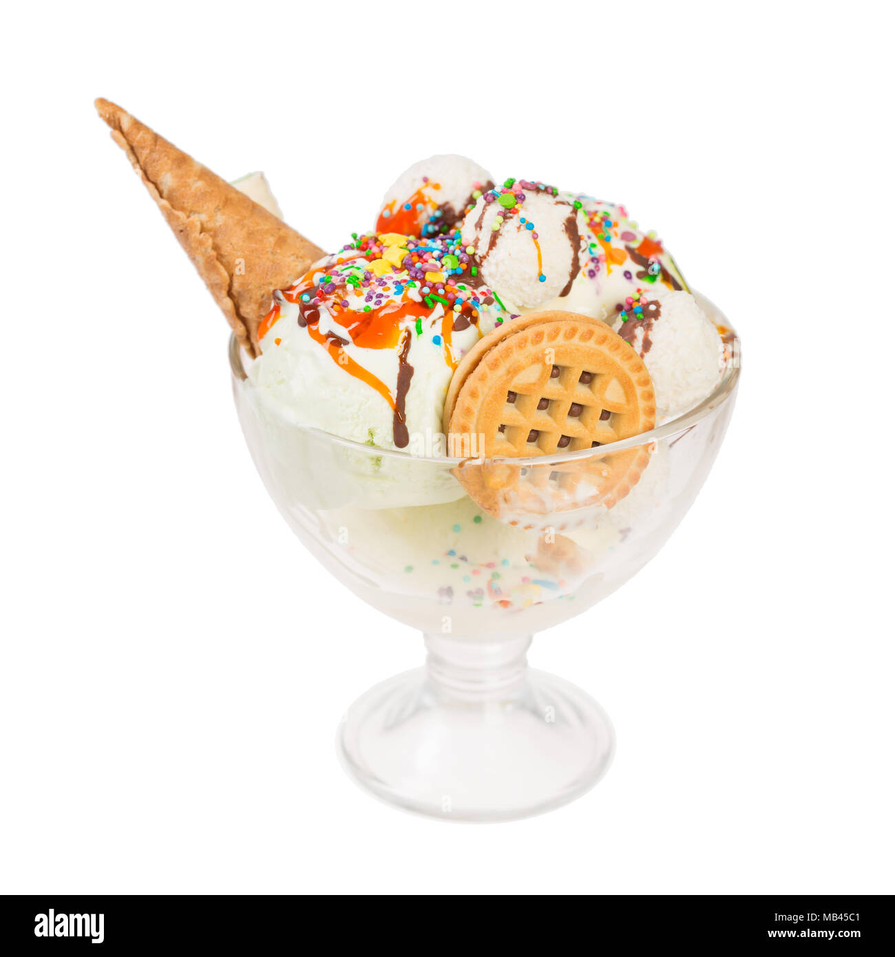 Glace à la vanille dans une tasse. Banque D'Images
