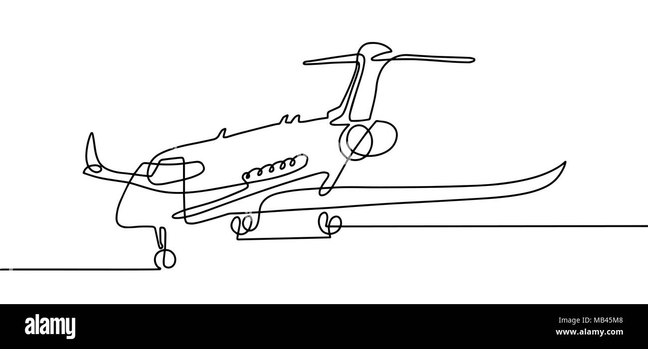 Une ligne continue d'aéronefs dans le dessin minimaliste moderne s Illustration de Vecteur