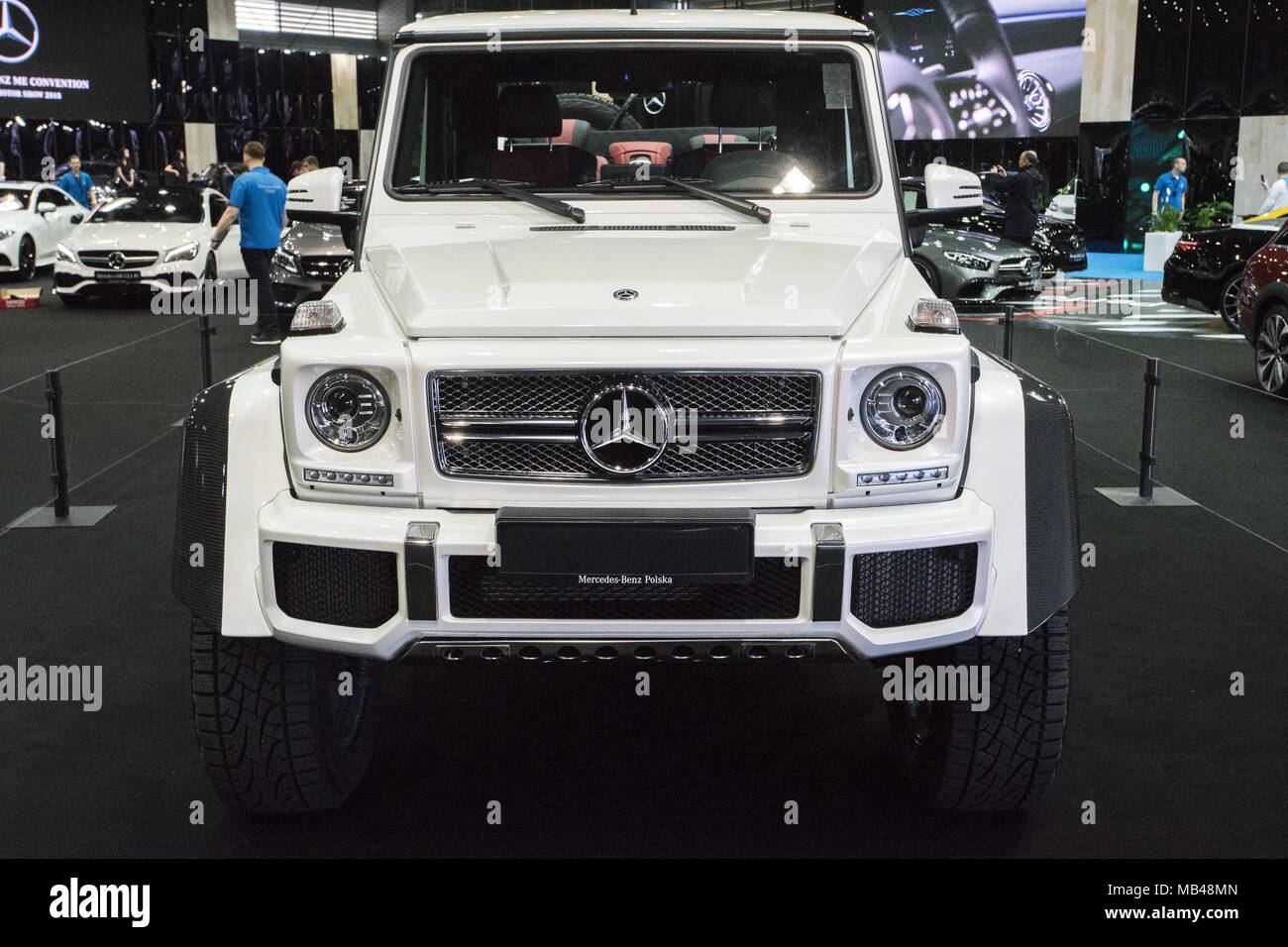 Poznan, Pologne, Grande Pologne. 6ème apr 2018. Poznan Motor Show 2018 est le plus grand de l'automobile en France et le quatrième en Europe. L'édition de cette année présente des véhicules en quatre salons : auto, moto, caravaning, camion et s'est tenu sous le slogan ''otorization de demain''. À la foire, vous pouvez voir plus de 60 premières mondiales de l'automobile, les concept cars et une vision de l'avenir de l'automobile par les concepteurs et les ingénieurs. Credit : Dawid Tatarkiewicz/ZUMA/Alamy Fil Live News Banque D'Images