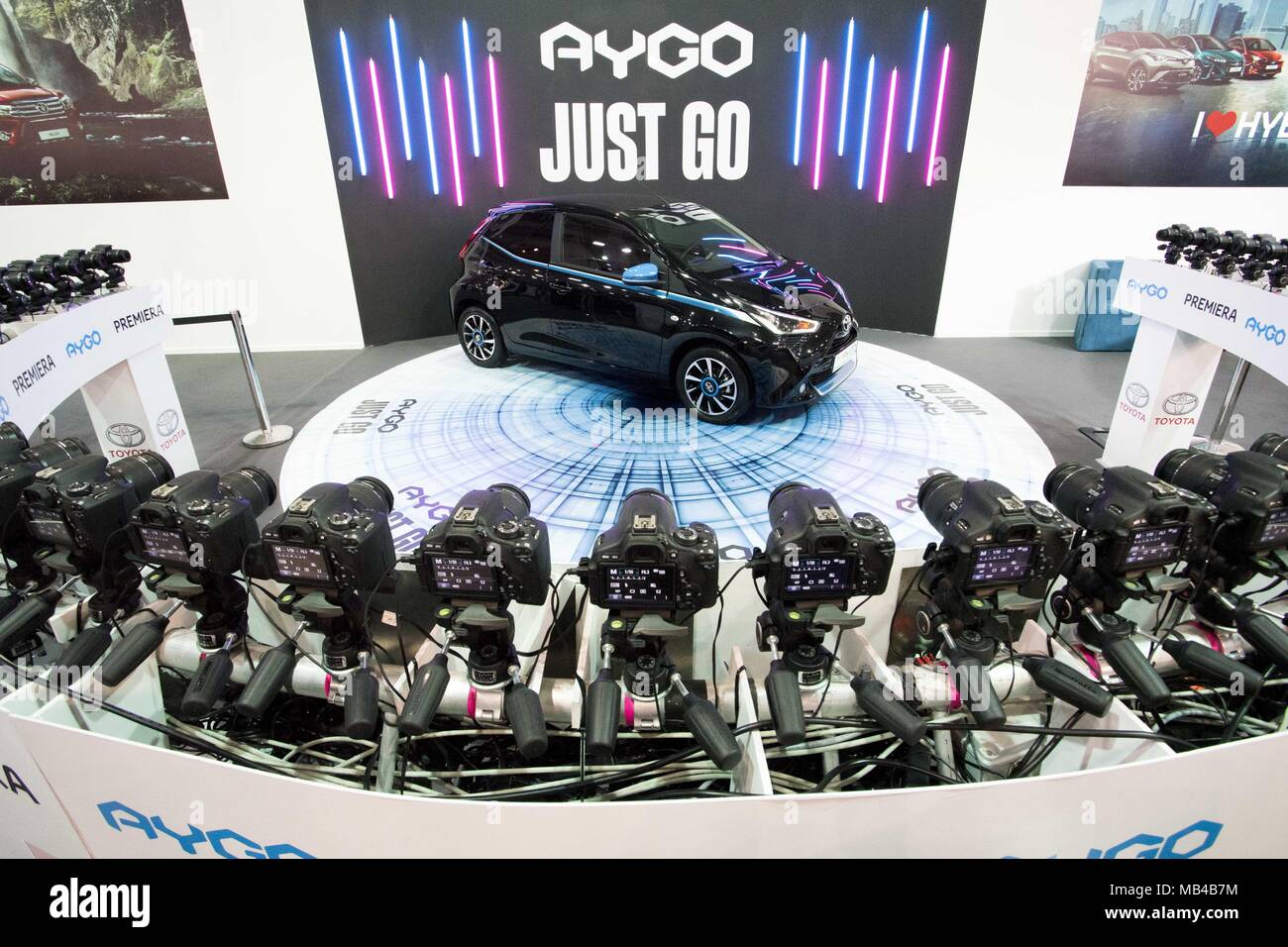 6 avril 2018 - Poznan, Pologne, Grande Pologne - Poznan Motor Show 2018 est le plus grand de l'automobile en France et le quatrième en Europe. L'édition de cette année présente des véhicules en quatre salons : auto, moto, caravaning, camion et s'est tenu sous le slogan ''otorization de demain''. À la foire, vous pouvez voir plus de 60 premières mondiales de l'automobile, les concept cars et une vision de l'avenir de l'automobile par les concepteurs et les ingénieurs. (Crédit Image : © Dawid Tatarkiewicz via Zuma sur le fil) Banque D'Images